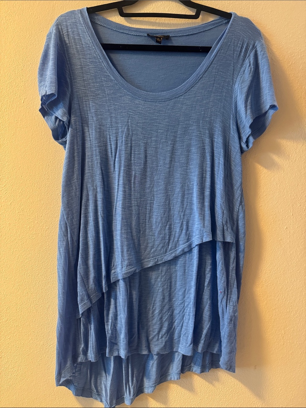 Cupio Sky Blue Layered Scoop-Neck Top